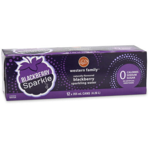 Western Family - Sparkling Water, Blackberry Sparkle 355mL Cans