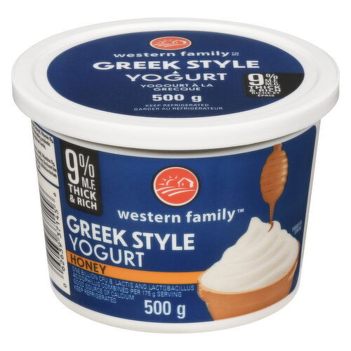 Western Family - Greek Style Yogurt Honey, 9% M.F.