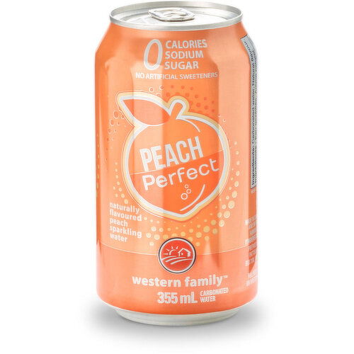 Western Family - Sparkling Water, Peach Perfect 355mL Can