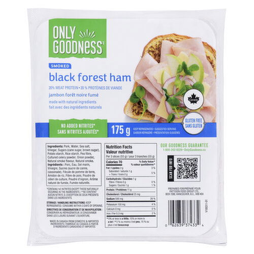Only Goodness - Smoked Black Forest Ham Meat, Sliced