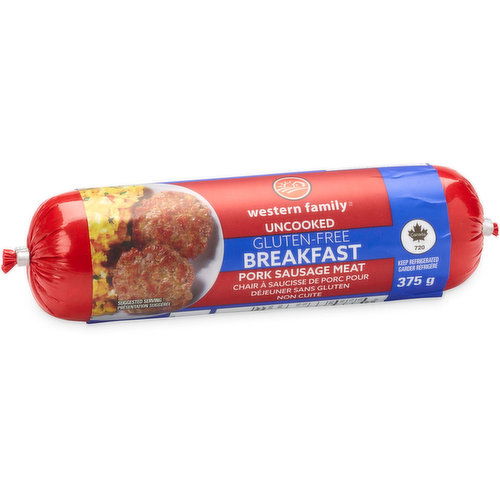 Western Family - Uncooked Gluten-Free Breakfast Pork Sausage Meat