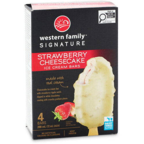 Western Family - Signature Strawberry Cheesecake Ice Cream Bars, 4 Pack