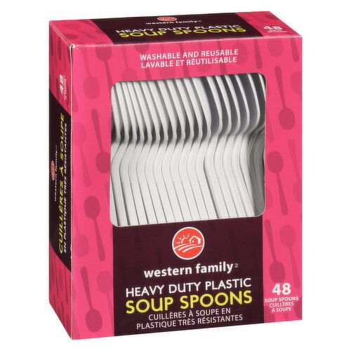 WF - Heavy Duty Plastic Soup Spoons