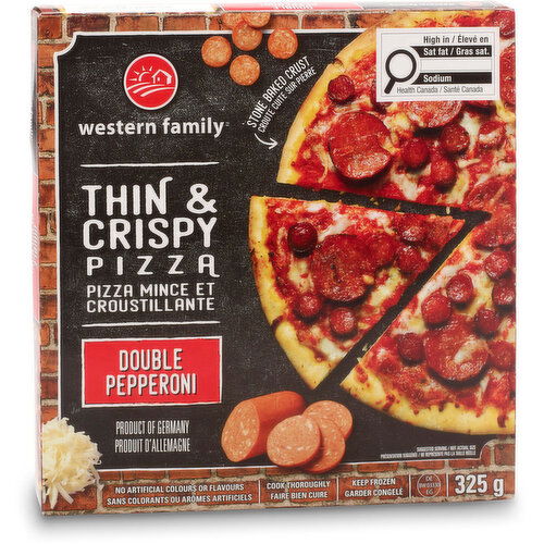 Western Family - Thin & Crispy Pizza, Double Pepperoni