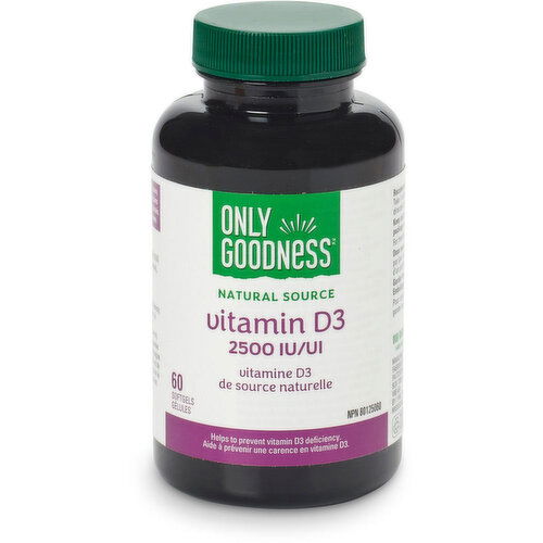 Only Goodness - Vitamin D3 2500 IU Softgels