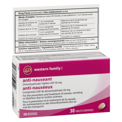 Western Family - Anti-Nauseant 50mg