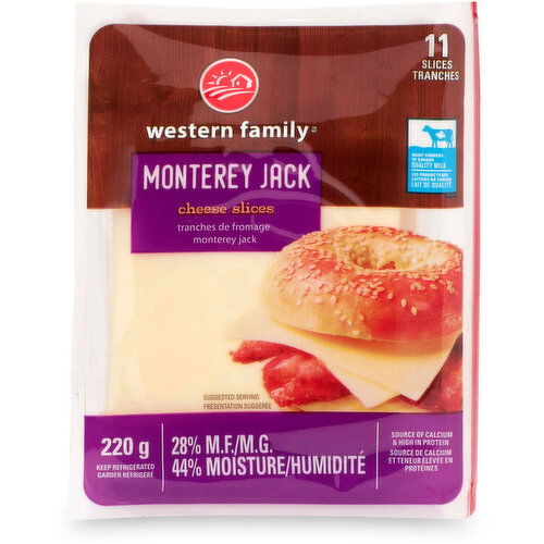Western Family - White Monterey Jack Cheese Slice