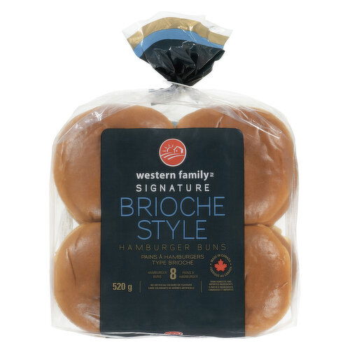 Western Family - Brioche Style Hamburger Buns, 8 Pack