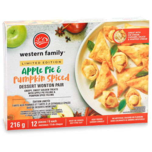 Western Family - Apple Pie & Pumpkin Spiced Wonton Pair, 12 Pieces