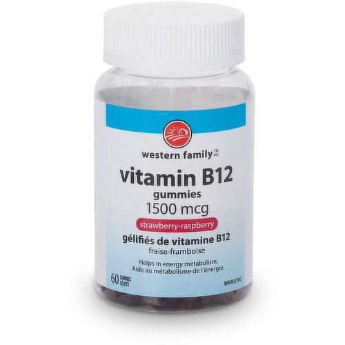 Western Family - Vitamin B12 1500 MCG Raspberrygummy