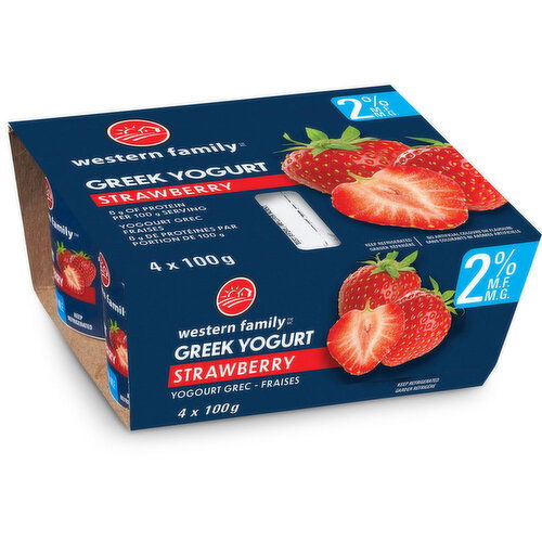 Western Family - Greek Yogurt Strawberry 2% M.F.