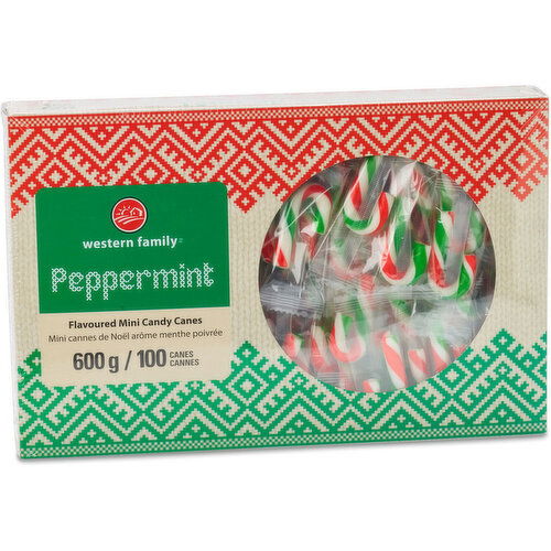 Western Family - Peppermint Mini Candy Canes, 100 Pack