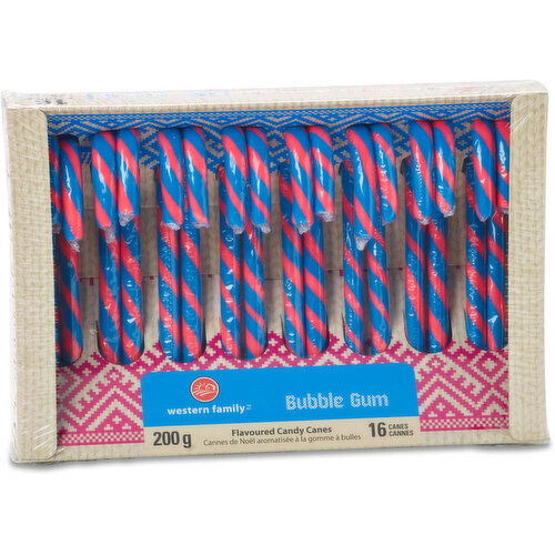 Western Family - Bubble Gum Flavour Candy Cane, 16 Pack