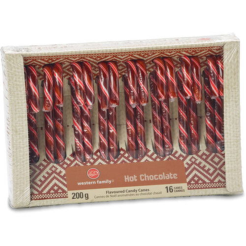 Western Family - Hot Chocolate Flavoured Candy Cane, 16 Pack