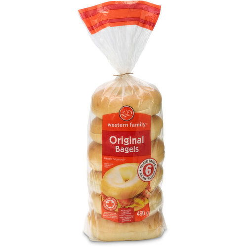 Western Family - Original Bagels, 6 Pack