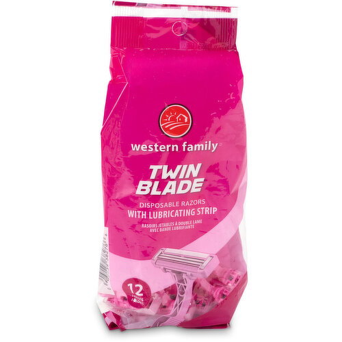 Western Family - Women's Twin Blade Long Handle Disposable Razors