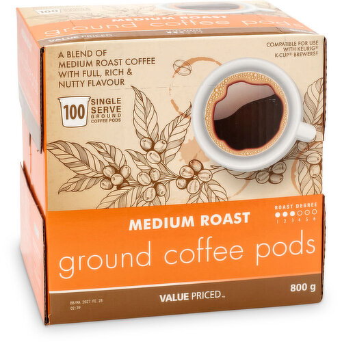 Value Priced - Ground Coffee Pods - Medium Roast