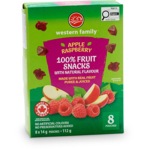 Western Family - Apple Raspberry 100% Fruit Snacks, 8 Pack