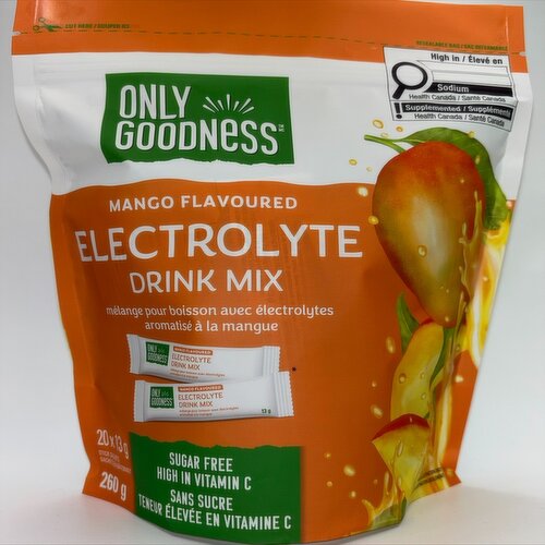 ONLY GOODNESS - Electrolytes- Mango 20 sticks in Gusset Bag