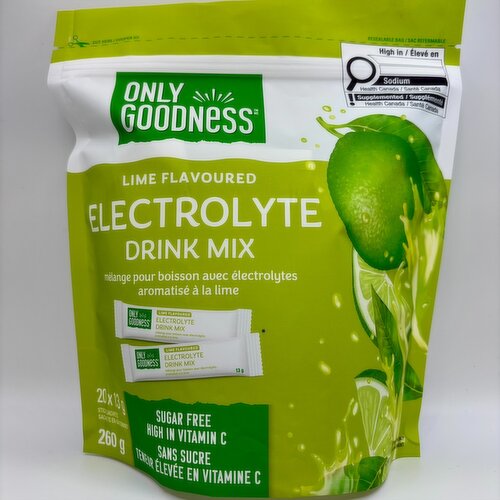 ONLY GOODNESS - Electrolytes- Lime 20 sticks in Gusset Bag