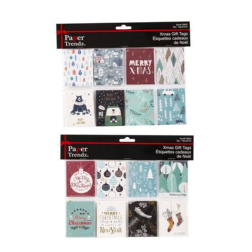 Paper Trendz - Christmas Gift Tags Folded 16 Piece