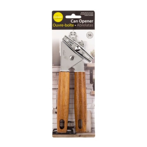 Luciano Gourmet - Stainless Steel Can Opener with Acacia Wood