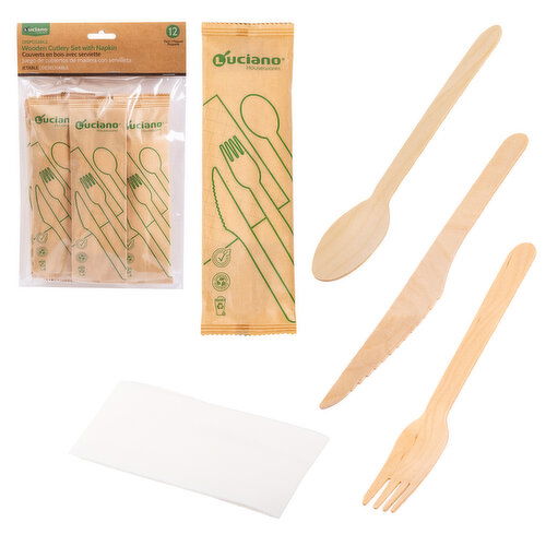 Luciano Gourmet - Wooden Cutlery Set 12Pc
