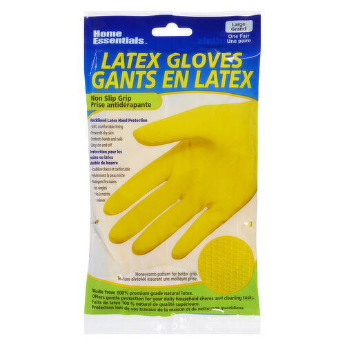 Home Essentials - Latex Household Gloves Large
