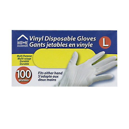 Home Essentials - Vinyl Disposable Gloves Large