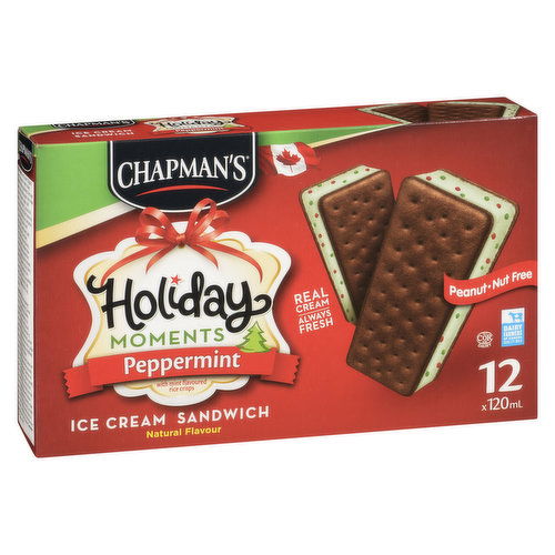 Chapman's - Holiday Moments Ice Cream Sandwich -Peppermint
