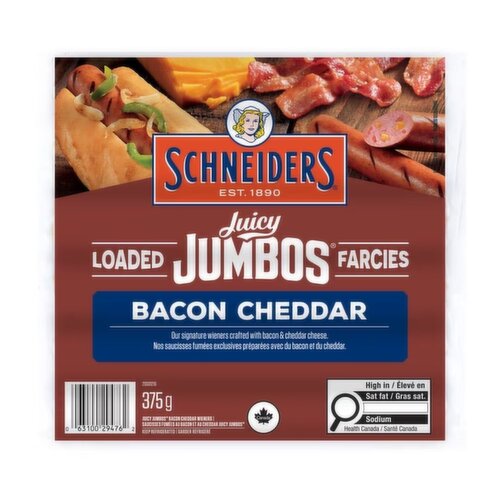Schneiders - Juicy Jumbos Loaded Bacon Cheddar Hot Dogs