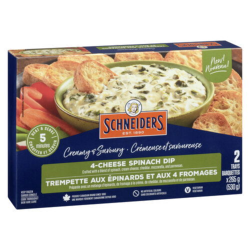 Schneiders - 4-Cheese Spinach Dip, 2 Trays