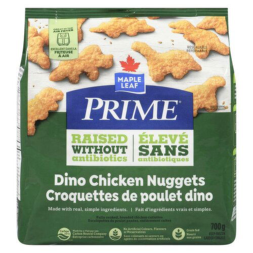 Maple Leaf - Prime Raised Without Antibiotics Dino Chicken Nuggets,