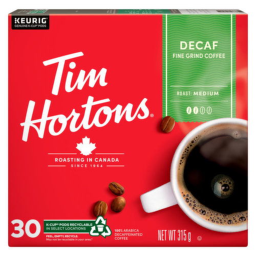 Tim Hortons - Decaf Coffee K-Cups, Medium Roast