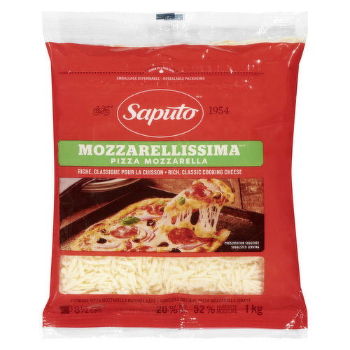 Saputo - Shredded Cheese, Premium Mozzarellissima