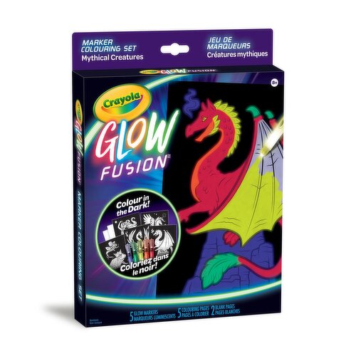 Crayola - Glow Fusion Marker Colouring Set - Deep Sea Creatures