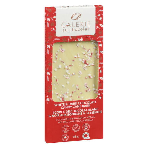 Galerie Au chocolat - Holiday White & Dark Chocolate with Peppermint & Candy Cane Bark Bar