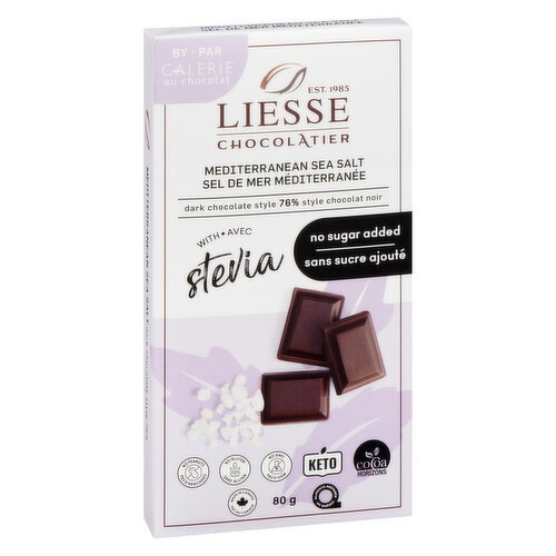 LIESSE - Sea Salt Dark Chocolate No Sugar Added