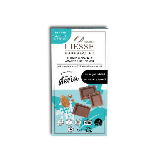 LIESSE - Almond & Sea Salt Chocolate No Sugar Added