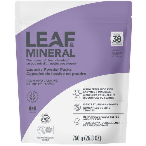Leaf and Minderal - Laundry Packs Plum and Jasmine