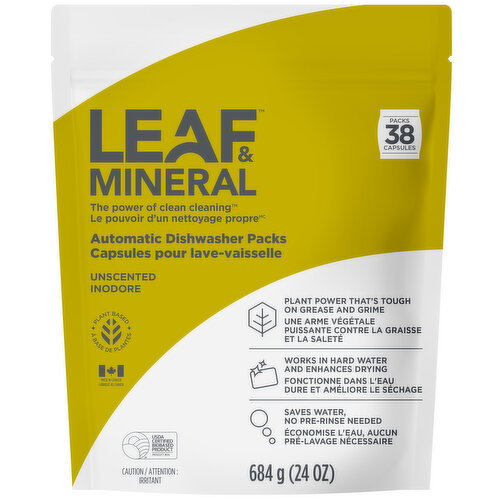 LEAF & MINERAL - Automatic Dishwasher Packs - Unscented