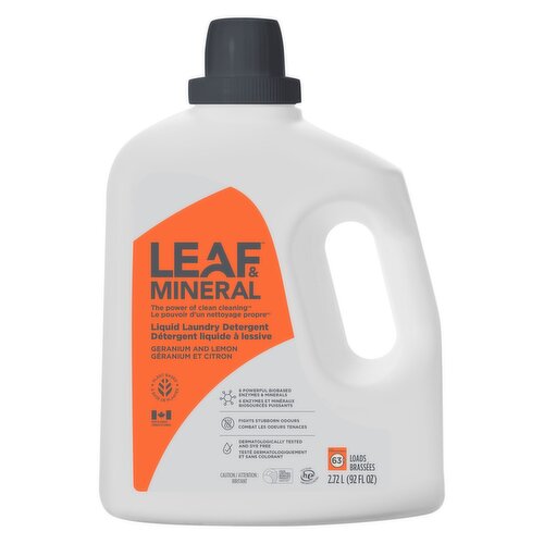 Leaf & Mineral - Liquid Laundry Detergent, Geranium & Lemon - 63 Loads