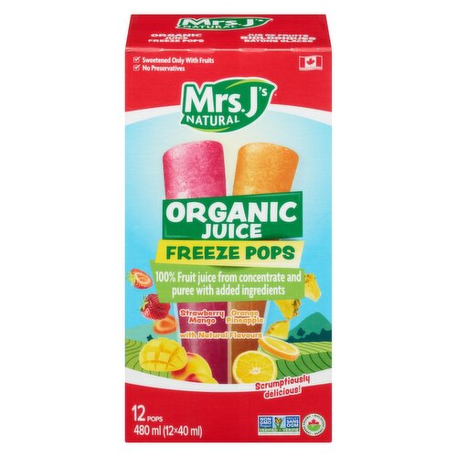 Mrs J's - Organic Juice Freeze Pop Strawberry
