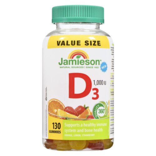 Jamieson - Vitamin D 1,000 IU, Assorted Gummies, Value Size