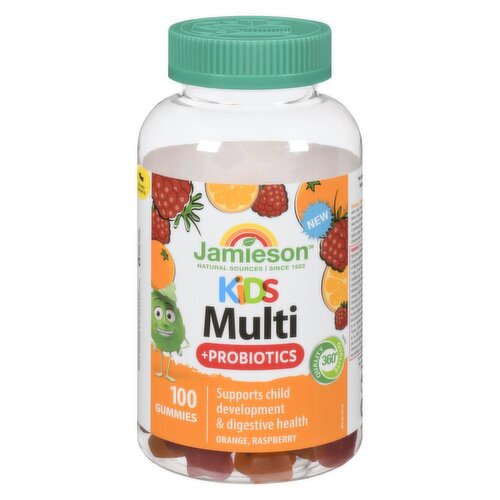 Jamieson - Kids Multi +Probiotics, Orange & Raspberry Gummies