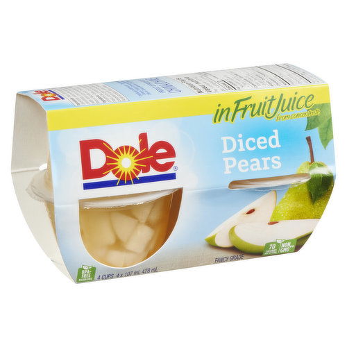 Dole - Diced Pears Fruit Cups