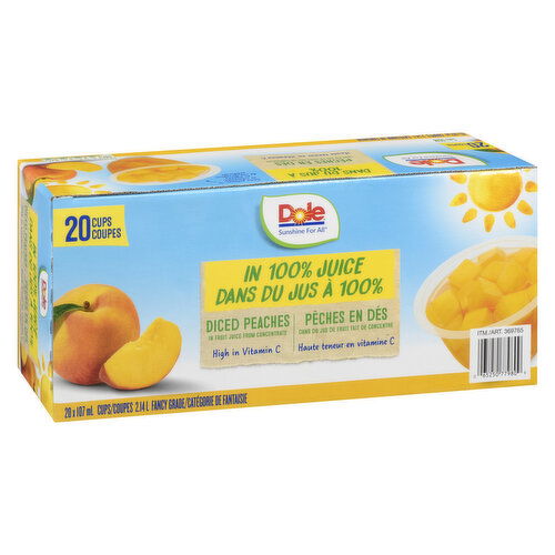 Dole - Diced Peaches in Fruit Juice, Bowls