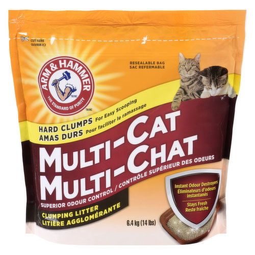 Arm And Hammer - Muilt-Cat Clumping Litter, Resealable Bag