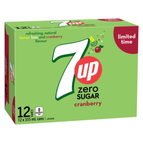 7UP - Zero Sugar Cranberry, 355mL