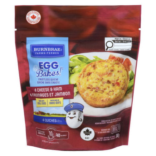 Burnbrae - Eggs Crustless Quiche - Cheese and Ham